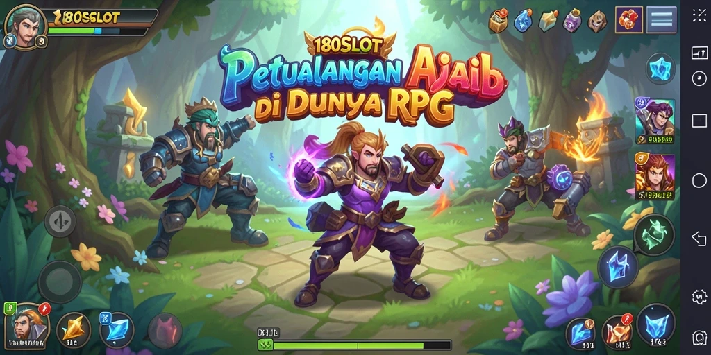 Tangkapan layar utama 180SLOT menampilkan aksi seru dalam gameplay RPG.