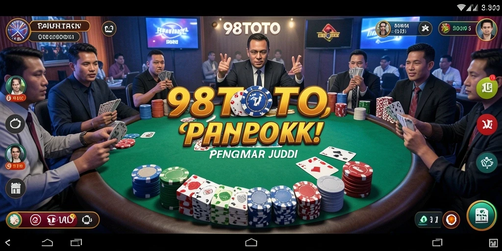 Tampilan screenshot utama 98TOTO yang menunjukkan gameplay poker yang seru.