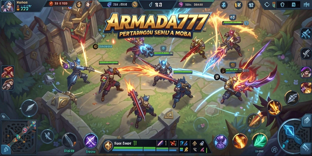 Tampilan menarik dari gameplay MOBA di ARMADA777.
