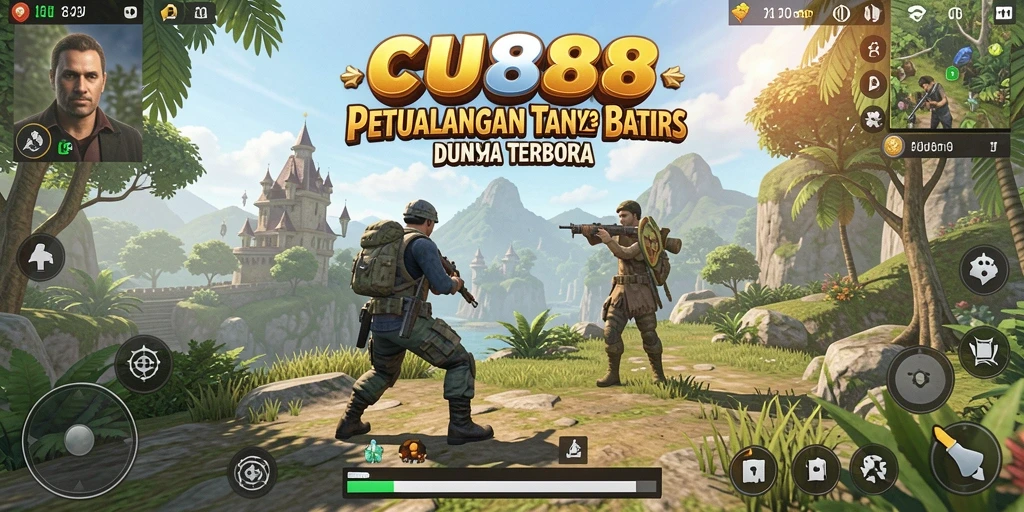 Tangkapan layar gameplay CU888 menampilkan petualangan dalam dunia terbuka yang luas.