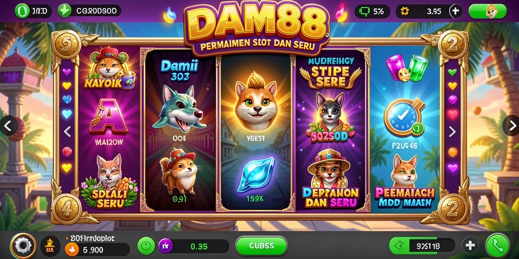 Screenshot gameplay menunjukkan keseruan bermain Slot di DAM88.