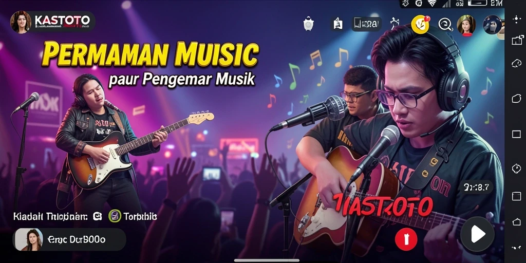 Tampilan gameplay menarik dalam KASTOTO dengan banyak lagu.