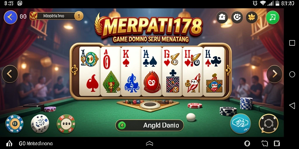 Tampilan gameplay menarik dari MERPATI178, permainan domino seru dan kompetitif.