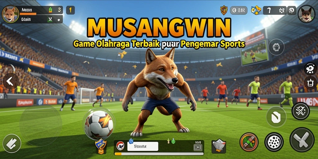 Screenshot dari gameplay seru di MUSANGWIN menunjukkan aksi olahraga yang mendebarkan.