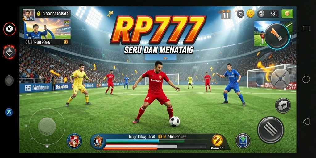 Tangkapan layar utama RP777 menampilkan serunya gameplay olahraga.