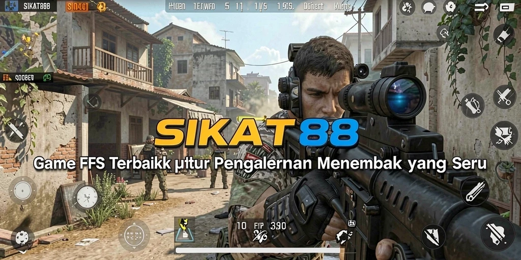 Tangkapan layar menampilkan aksi menembak intens dalam SIKAT88.