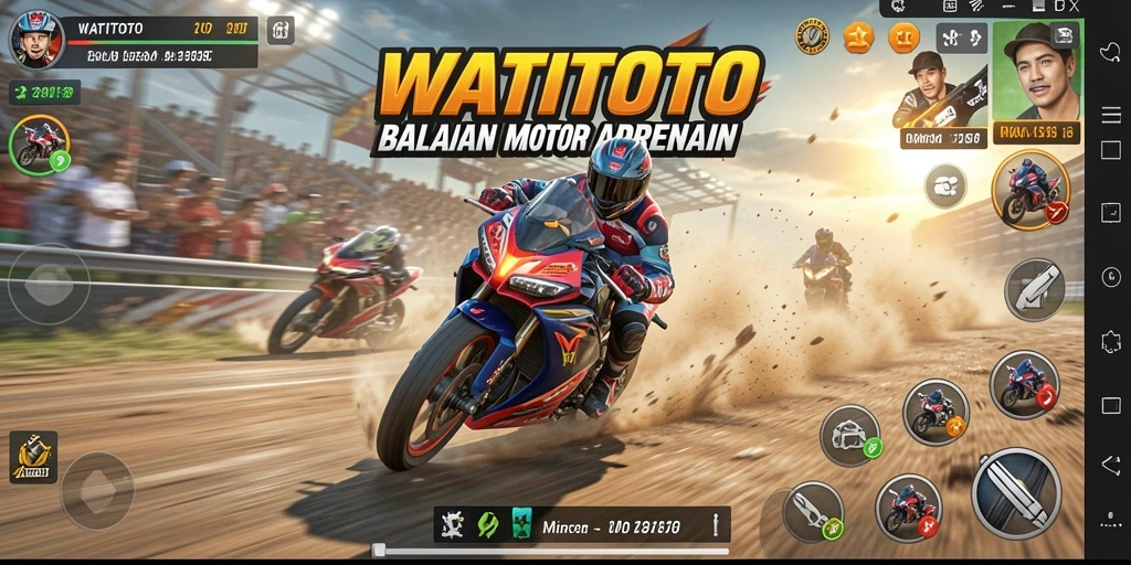 Gameplay WATITOTO yang menegangkan saat balapan motor.